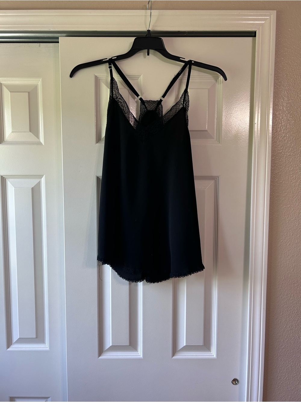 Lace Trim Satin Chemise